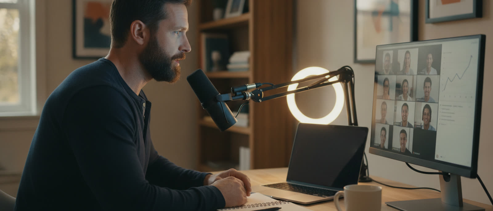 A creator hosting a live online workshop for their audience